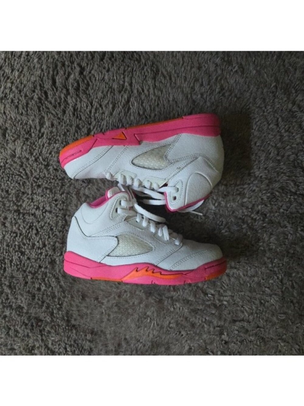 Jordan 5 Retro WNBA Pinksicle Girls 13C White and Pink Sneakers 0826 - Picture 3 of 10